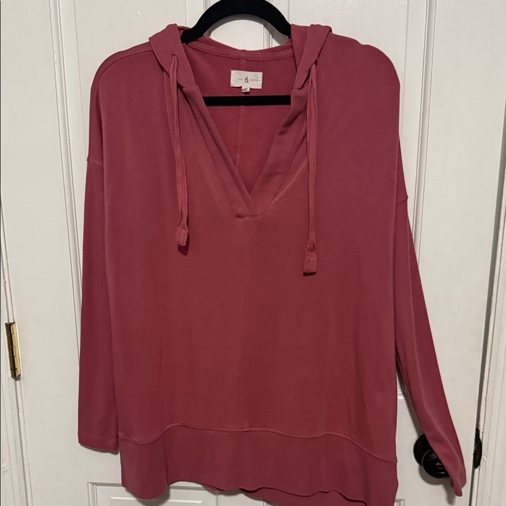 Lou & Grey Dusty Rose Hooded Top